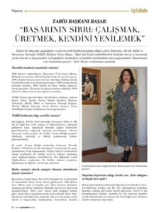 TABİD Başkanı Nuray Başar’ın Up To Date Dergisinde yer alan röportaj vermiştir